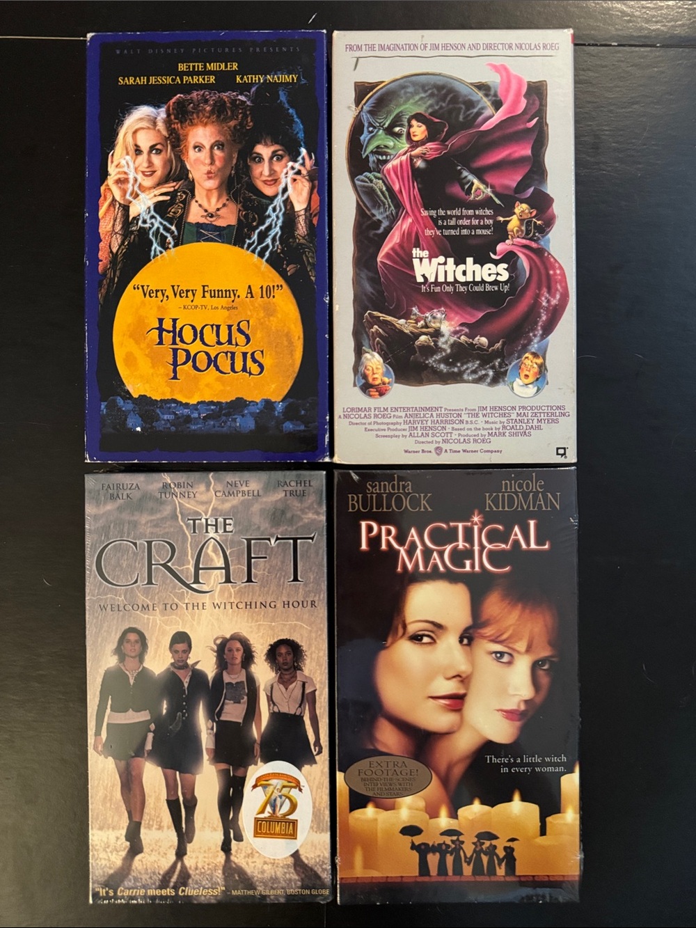 PRACTICAL MAGIC 🪄 THE CRAFT, HOCUS POCUS, the Witches _ 4 VHS 📼 lot. 2 sealed! 💫